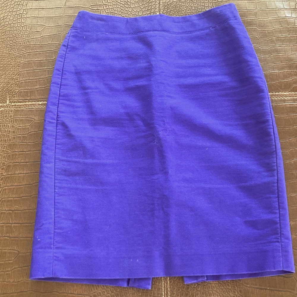 Sz 0 J Crew Purple, Cotton No. 2 Pencil Skirt